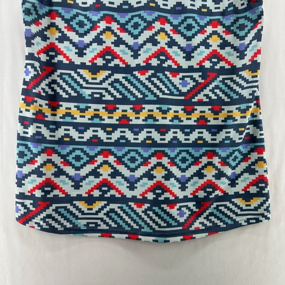 Roper Tank Top Womens Size L Southwestern Aztec V-Neck Sleeveless Shell Blue - Picture 7 of 11